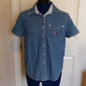 Vintage Tommy Jean's Women's Denim Shirt